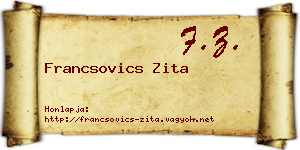 Francsovics Zita névjegykártya