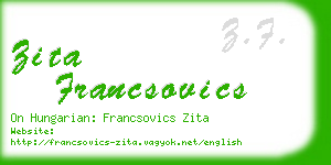 zita francsovics business card